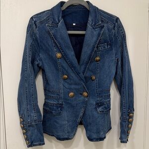 Denim Double-Breasted Women's Jacket